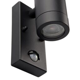 Netlighting Odyssey PIR Motion Sensor Up Down Wall Lamp Satin Black Paint & Clear Glass IP44 - thumbnail 6