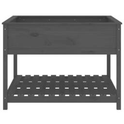 Berkfield Home Planter with Shelf Grey 111.5x111.5x81 cm Solid Wood Pine - thumbnail 5