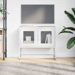 Berkfield Home TV Cabinet White 68x39x60.5 cm Cold-rolled Steel - thumbnail 4