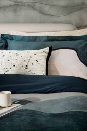 Harlequin 'Sedimentary' Cotton Duvet Cover Set in Dark Blue - Size: Double - thumbnail 4