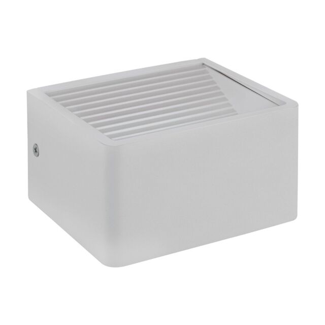 Loops IP44 Outdoor Wall Light White Aluminium 6W Built in LED Porch Lamp - image 1