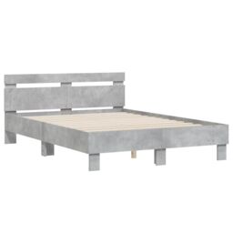 Berkfield Home Bed Frame with LED without Mattress Concrete Grey 120x200 cm - Size: Small Double - thumbnail 6