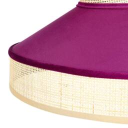 Wyld and Coco Rattan Pendant Lamp with Pink Velvet Shade in Natural - thumbnail 5