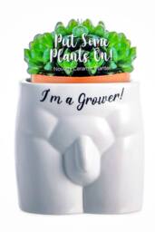 Boxer Gifts I'm A Grower' Novelty Indoor Planter in White - thumbnail 2