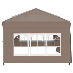 Berkfield Home Folding Party Tent with Sidewalls Taupe 3x6 m in Beige - thumbnail 4