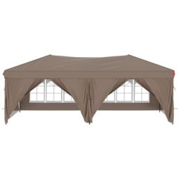 Berkfield Home Folding Party Tent with Sidewalls Taupe 3x6 m in Beige - thumbnail 3