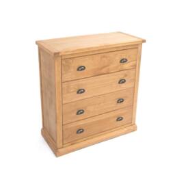 Cabinet Bits Lucca 4 Drawer Chest of Drawers Brass Cup Handle in Light Brown - thumbnail 3