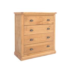 Cabinet Bits Lucca 4 Drawer Chest of Drawers Brass Cup Handle in Light Brown - thumbnail 2
