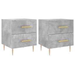 Berkfield Home Bedside Cabinets 2 pcs Concrete Grey 40x35x47.5 cm Engineered Wood - thumbnail 2