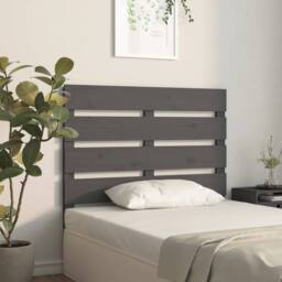Berkfield Home Headboard Grey 100x3x80 cm Solid Wood Pine - Size: 100 x 3 x 80 cm - thumbnail 4