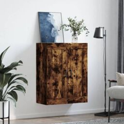 Berkfield Home Wall Mounted Cabinet Smoked Oak 69.5x34x90 cm Engineered Wood in Brown - thumbnail 3