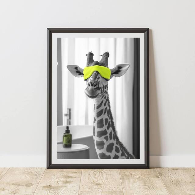 60 SECOND MAKEOVER Giraffe Eye Mask Quirky Animal Print - Size: A4 - image 1