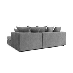 Abakus Direct Lucas Water Repellent Velvet Chenille Left Facing Corner Sofa in Graphite in Stone - thumbnail 6