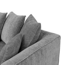 Abakus Direct Lucas Water Repellent Velvet Chenille Left Facing Corner Sofa in Graphite in Stone - thumbnail 5