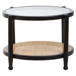 Orsina Cebu Rattan & Glass Coffee Table in Black - thumbnail 1