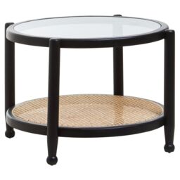 Orsina Cebu Rattan & Glass Coffee Table in Black - thumbnail 2