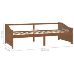 Berkfield Home Sturdy 3-Seater Day Bed Honey Brown Solid Pinewood 90x200 cm - thumbnail 8