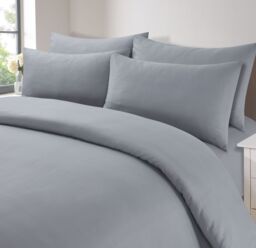 OHS 2 Pack Soft Microfibre Wrinkle Resistant Housewife Pillowcases in Grey - Size: Standard Pillow Case - thumbnail 1