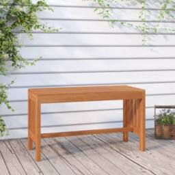 Berkfield Home Beautiful Garden Bench 80 cm Solid Wood Eucalyptus in Brown - thumbnail 2
