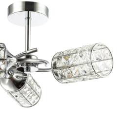 Happy Homewares Modern Ceiling Light with Cylindrical Acrylic Beaded Shades in Silver - thumbnail 8