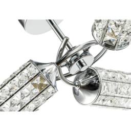 Happy Homewares Modern Ceiling Light with Cylindrical Acrylic Beaded Shades in Silver - thumbnail 2