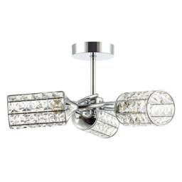 Happy Homewares Modern Ceiling Light with Cylindrical Acrylic Beaded Shades in Silver - thumbnail 5