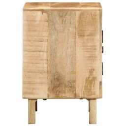 Berkfield Home Bedside Cabinet 40x32x46 cm Solid Wood Rough Mango in Brown - Size: 40 x 32 x 46 cm - thumbnail 3