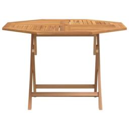 Berkfield Home Beautiful Folding Garden Table 120x120x75 cm Solid Wood Teak in Brown - Size: 120 x 120 x 75 cm - thumbnail 1