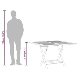 Berkfield Home Beautiful Folding Garden Table 120x120x75 cm Solid Wood Teak in Brown - Size: 120 x 120 x 75 cm - thumbnail 9