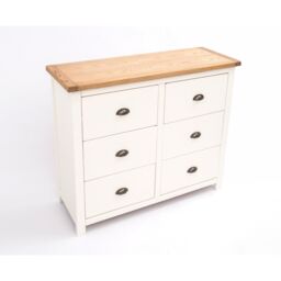 Cabinet Bits Lovere 6 Drawer Chest of Drawers Brass Cup Handle in Off-White - thumbnail 4