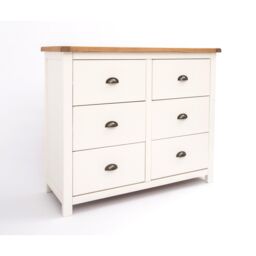 Cabinet Bits Lovere 6 Drawer Chest of Drawers Brass Cup Handle in Off-White - thumbnail 3