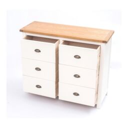 Cabinet Bits Lovere 6 Drawer Chest of Drawers Brass Cup Handle in Off-White - thumbnail 5