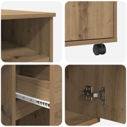 Berkfield Home Artisan Oak Computer Desk Artisan oak Engineered wood Medium in Brown - thumbnail 8