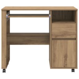 Berkfield Home Artisan Oak Computer Desk Artisan oak Engineered wood Medium in Brown - thumbnail 5