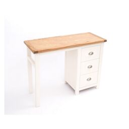 Cabinet Bits Lovere 3 Drawer Desk - Dressing Table Chrome Cup Handle in Off-White - thumbnail 3