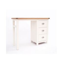 Cabinet Bits Lovere 3 Drawer Desk - Dressing Table Chrome Cup Handle in Off-White - thumbnail 2