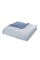 Catherine Lansfield 'Stripe' Quilted Reversible Bedspread in Blue - thumbnail 5