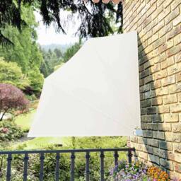 Berkfield Home Durable Collapsible Balcony Side Awning Cream 140x140 cm - thumbnail 2
