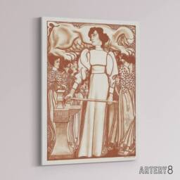 "Artery8 Work for Women Exhibition Poster Canvas Wall Art Print Jan Toorop in Brown - Size: W18"" x H24""" - thumbnail 2