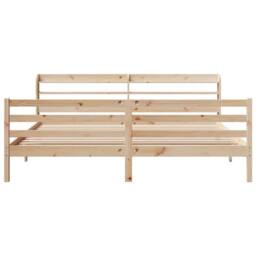 Berkfield Home Bed Frame with Headboard without Mattress 200x200 cm in Light Tan - thumbnail 4