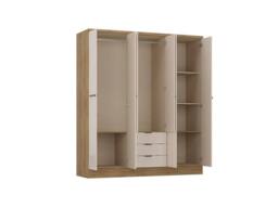 Vente-unique Wardrobe With 6 Doors & 3 Drawers - W180 Cm - Beige & Natural - thumbnail 6