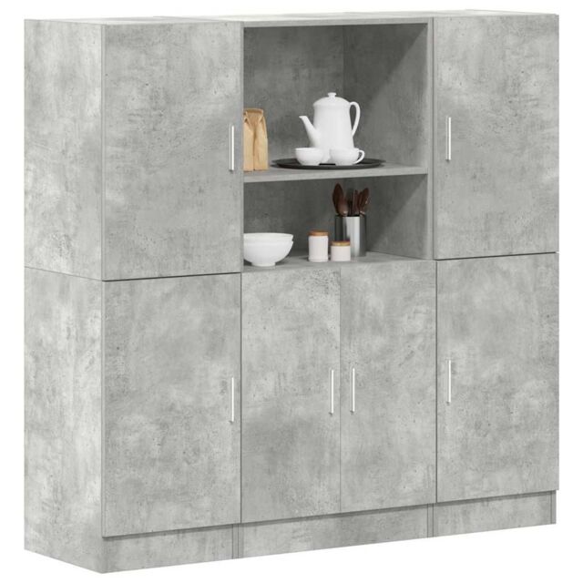 Berkfield Home 3 Piece Kitchen Cabinet Set Concrete Grey Engineered Wood - image 1