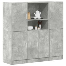 Berkfield Home 3 Piece Kitchen Cabinet Set Concrete Grey Engineered Wood