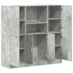 Berkfield Home 3 Piece Kitchen Cabinet Set Concrete Grey Engineered Wood - thumbnail 4