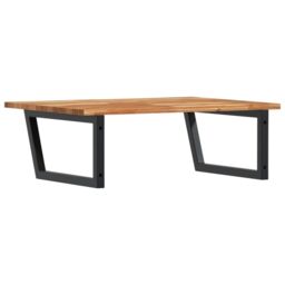 Berkfield Home Basin Shelf Wall Mounted Steel & Solid Wood Acacia in Brown - thumbnail 6
