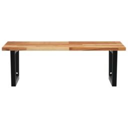 Berkfield Home Basin Shelf Wall Mounted Steel & Solid Wood Acacia in Brown - thumbnail 4