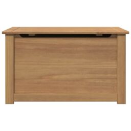 Berkfield Home Storage Chest with Lid Panama 79x42x46 cm Solid Wood Pine in Brown - Size: 79 x 42 x 46 cm - thumbnail 4