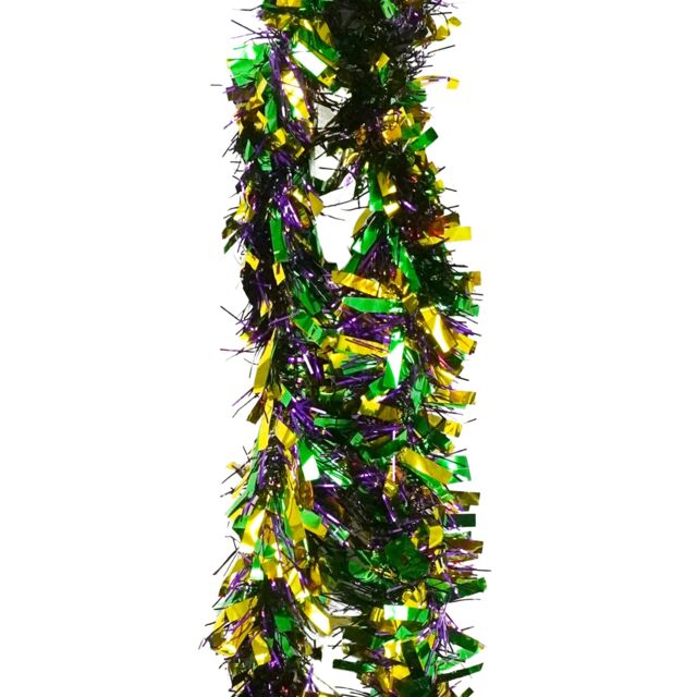 Neel Blue Chunky Christmas Tinsel Garland Shiny Metallic with White Xmas Tree Decor, 2m - image 1