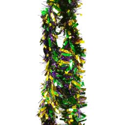 Neel Blue Chunky Christmas Tinsel Garland Shiny Metallic with White Xmas Tree Decor, 2m - thumbnail 1