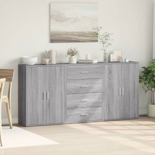 Berkfield Home Sideboards 3 pcs Grey Sonoma 60x31x84 cm Engineered Wood - Size: 60 x 31 x 84 cm - image 1